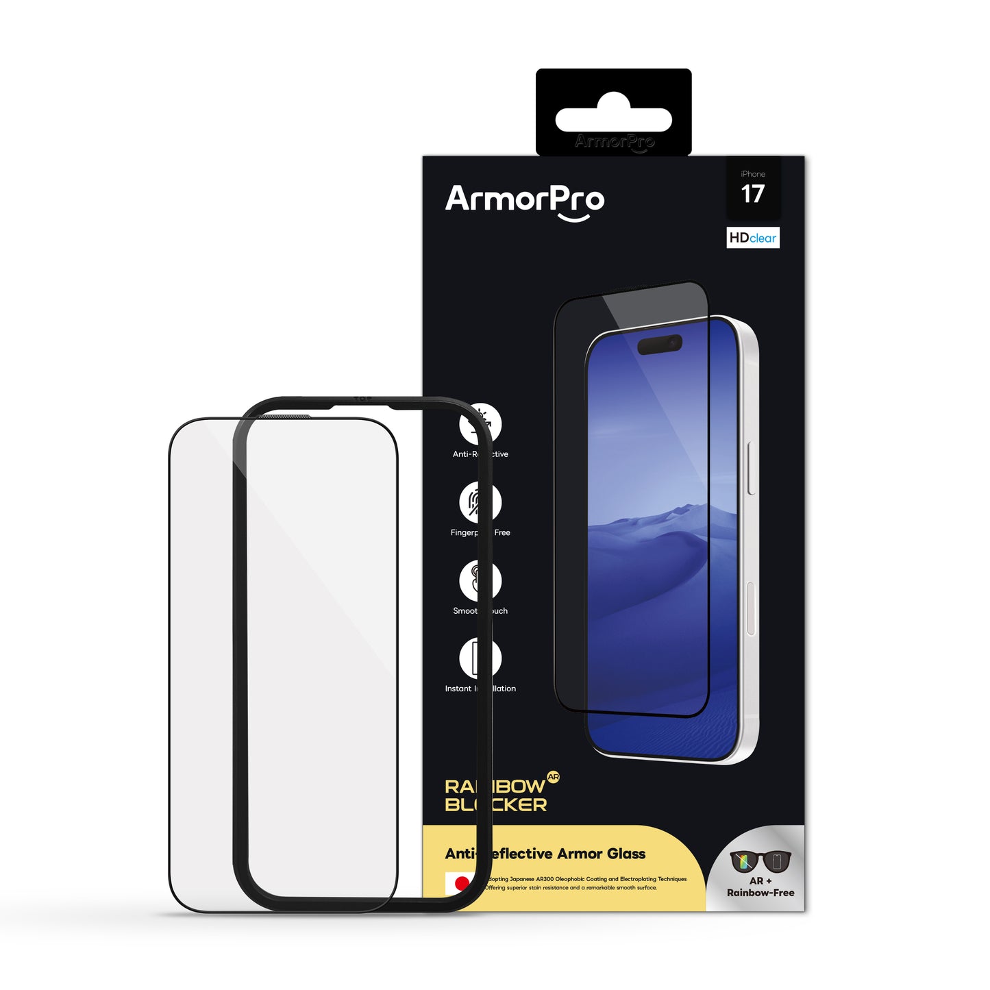 ArmorPro RainbowBlocker Screen Protector HD AR + Anti-Glare for iPhone 17 Series