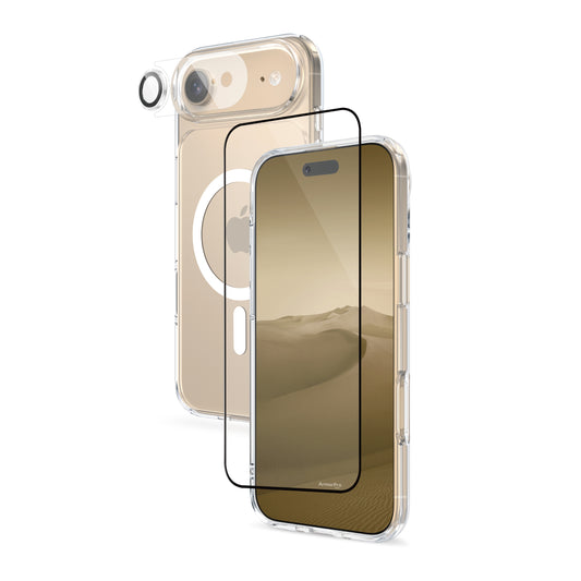 ArmorPro SODA 3-in-1 Combo (HD Screen Protector & Camera Lens &Clear Case with MagSafe) for iPhone 17 Series
