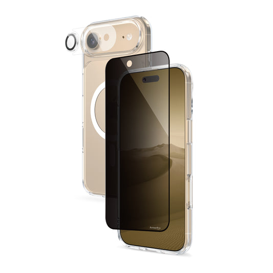 ArmorPro SODA 3-in-1 Combo (Privacy Screen Protector & Camera Lens &Clear Case with MagSafe) for iPhone 17 Series