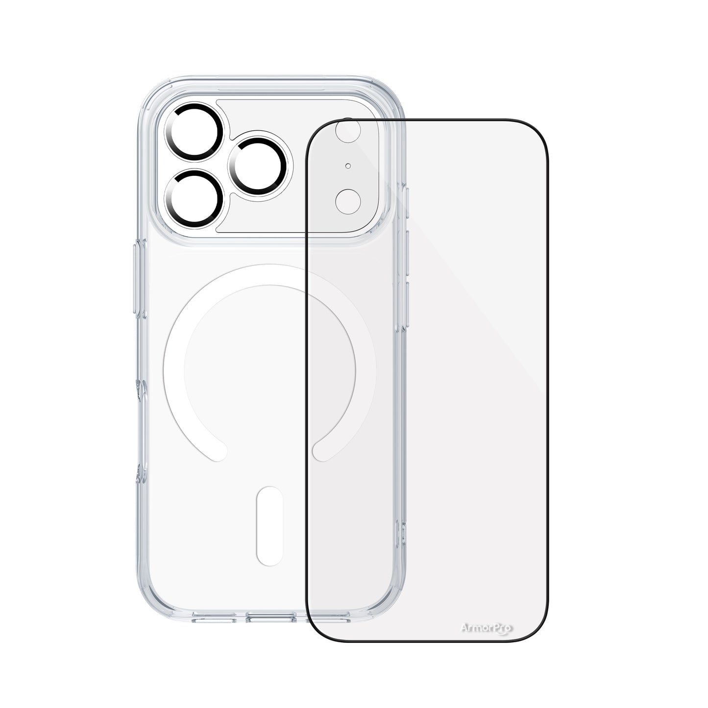ArmorPro SODA 3-in-1 Combo (HD Screen Protector & Camera Lens &Clear Case with MagSafe) for iPhone 17 Series