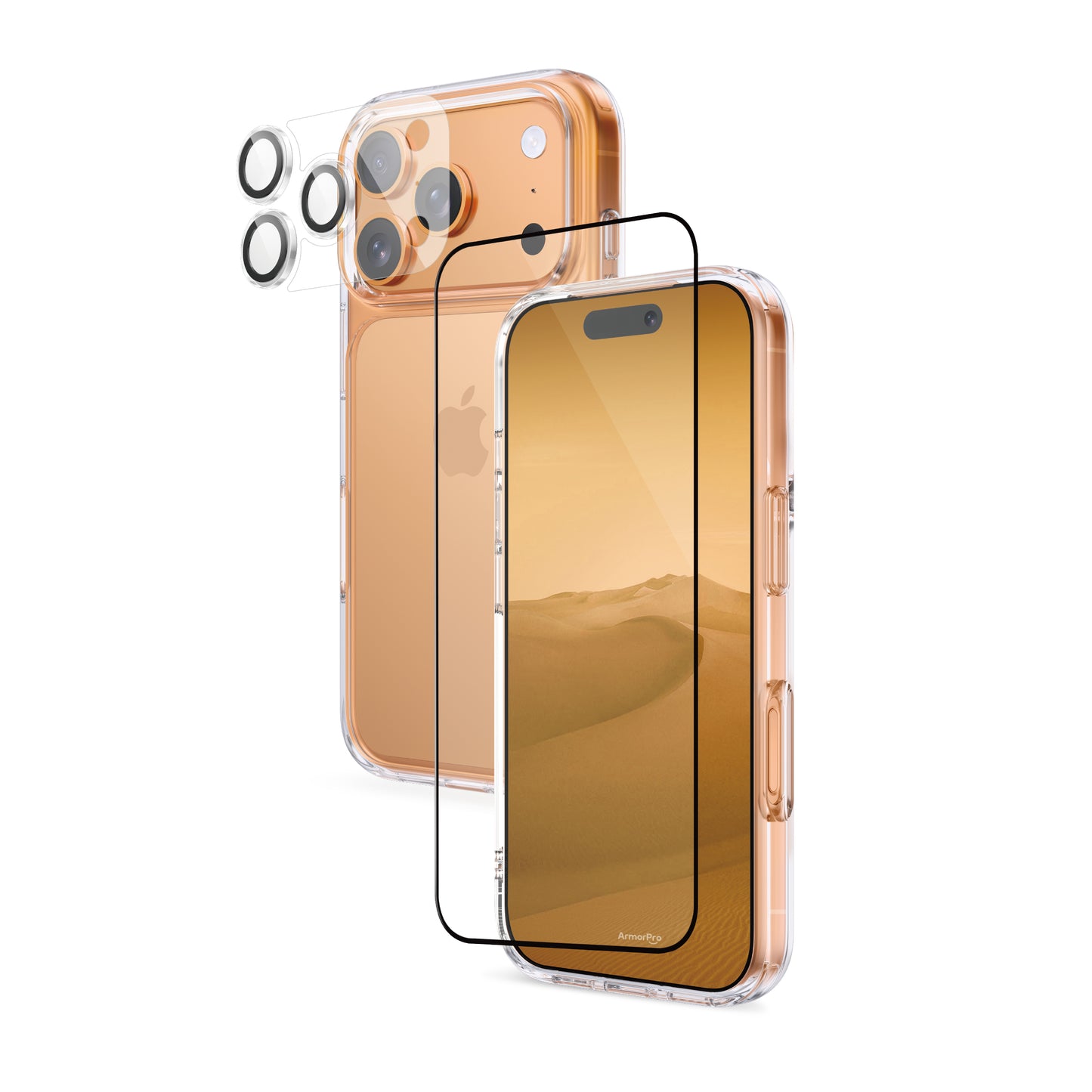 ArmorPro SODA 3-in-1 Combo (HD Screen Protector & Camera Lens & Clear Case)for iPhone 17 Series