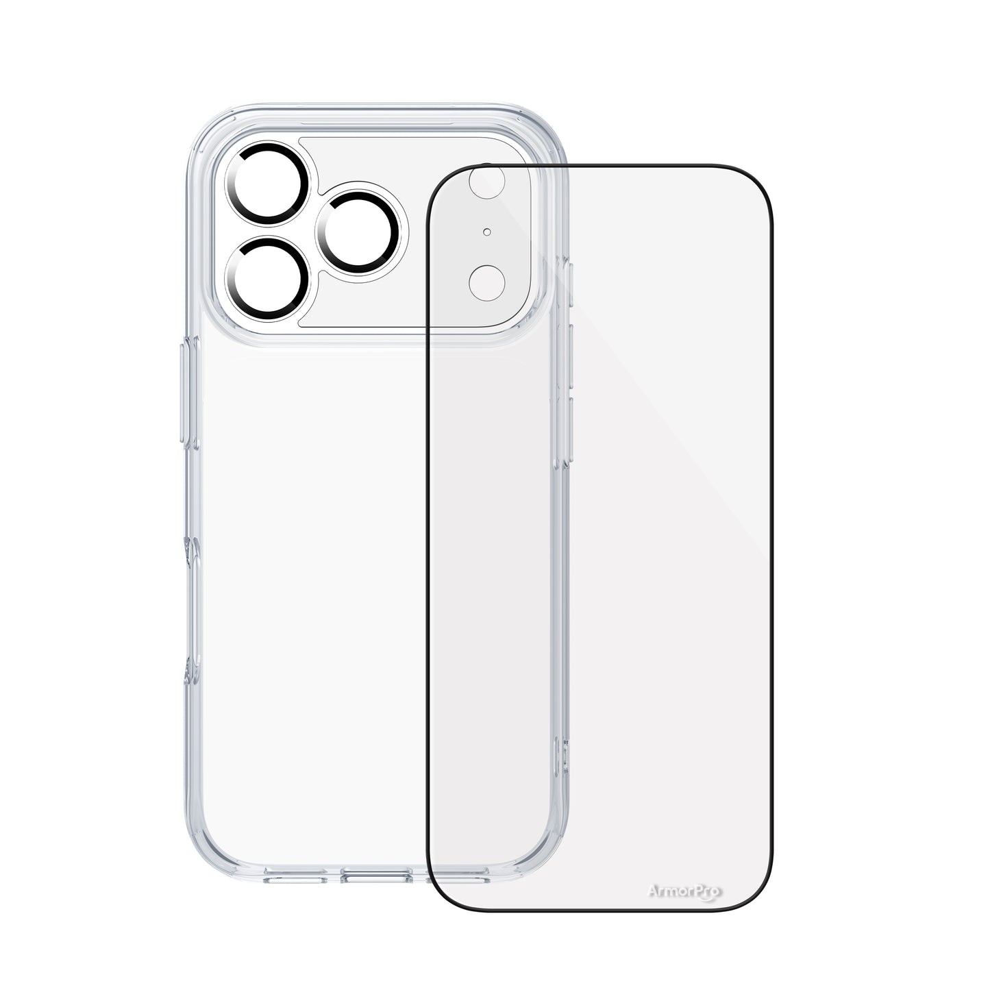 ArmorPro SODA 3-in-1 Combo (HD Screen Protector & Camera Lens & Clear Case)for iPhone 17 Series