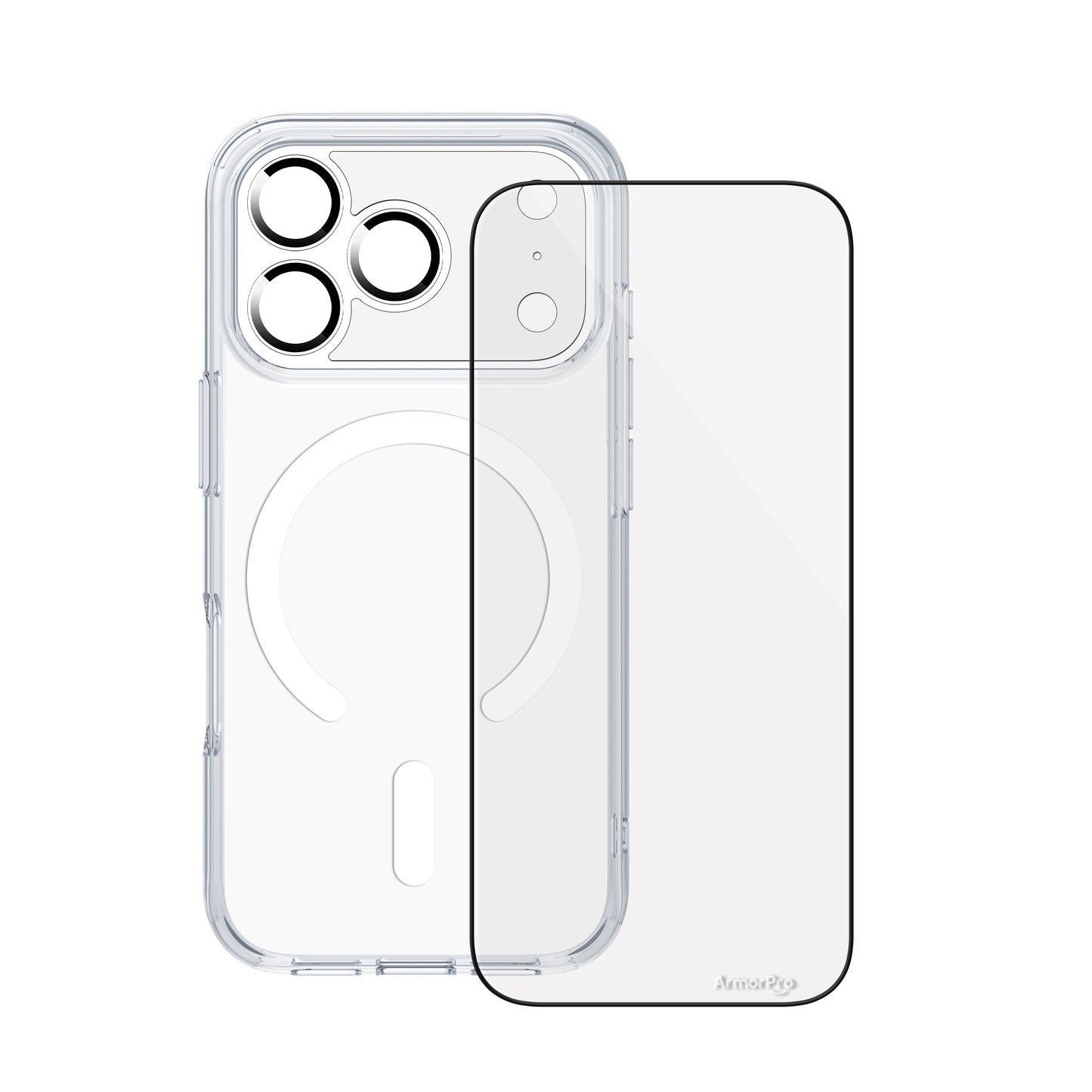 ArmorPro SODA 3-in-1 Combo (HD Screen Protector & Camera Lens &Clear Case with MagSafe) for iPhone 17 Series