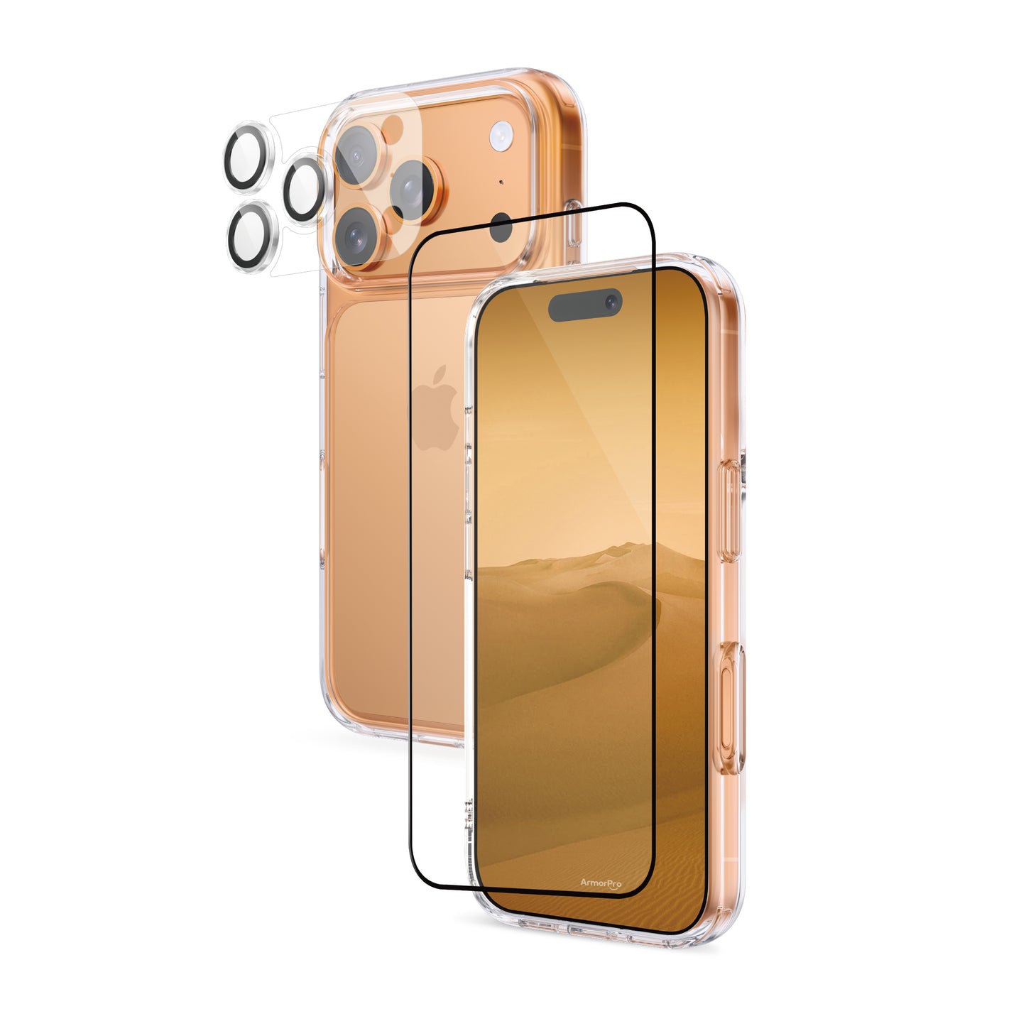 ArmorPro SODA 3-in-1 Combo (HD Screen Protector & Camera Lens & Clear Case)for iPhone 17 Series