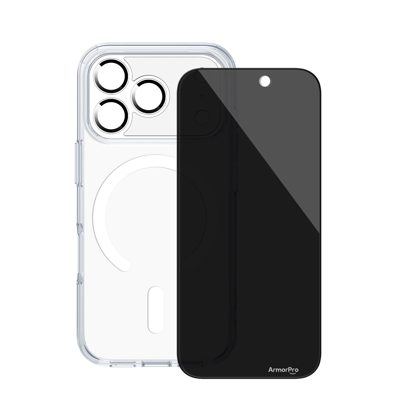 ArmorPro SODA 3-in-1 Combo (Privacy Screen Protector & Camera Lens &Clear Case with MagSafe) for iPhone 17 Series