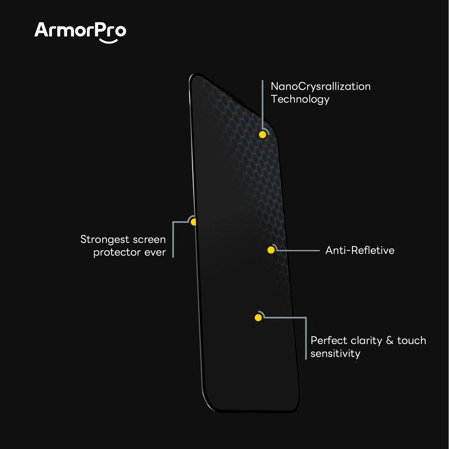 ArmorPro CeramicDefender AR+Rainbow-Free Screen Protector HD for iPhone 17 Pro & Pro Max