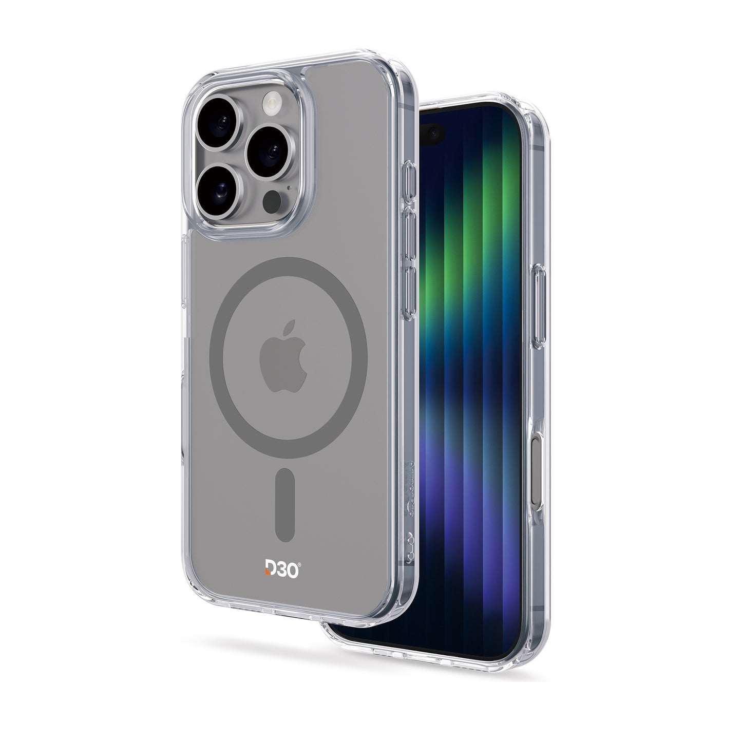ArmorPro D3O Protected Clear Case with Titanium Grey MagSafe for iPhone 16 Series