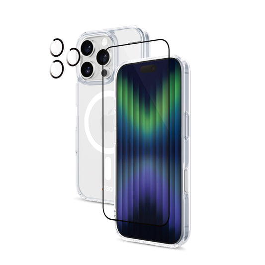 ArmorPro D3O 3-in-1 Combo (HD Screen Protector & Camera Lens & Clear Case with MagSafe ) for iPhone 16 Series