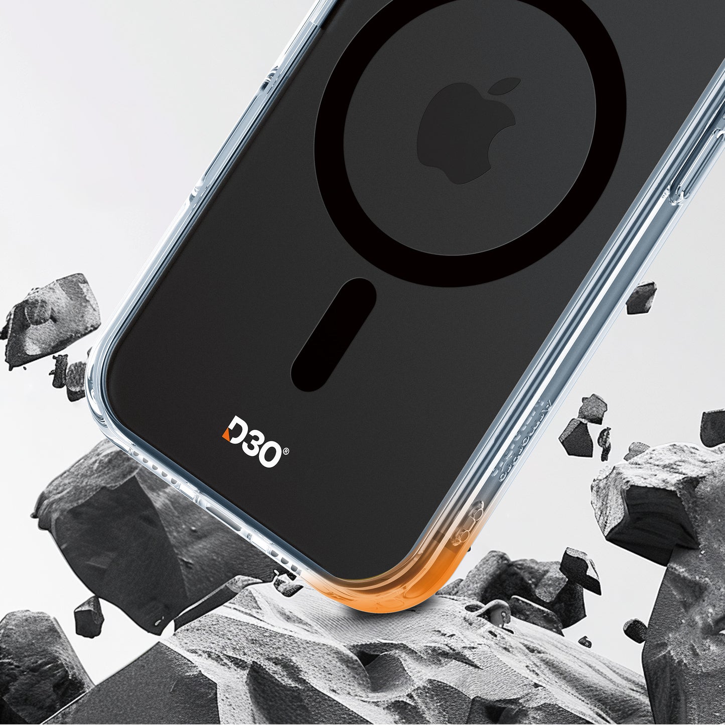 ArmorPro D3O Protected Clear Case with Black MagSafe for iPhone 16 Series