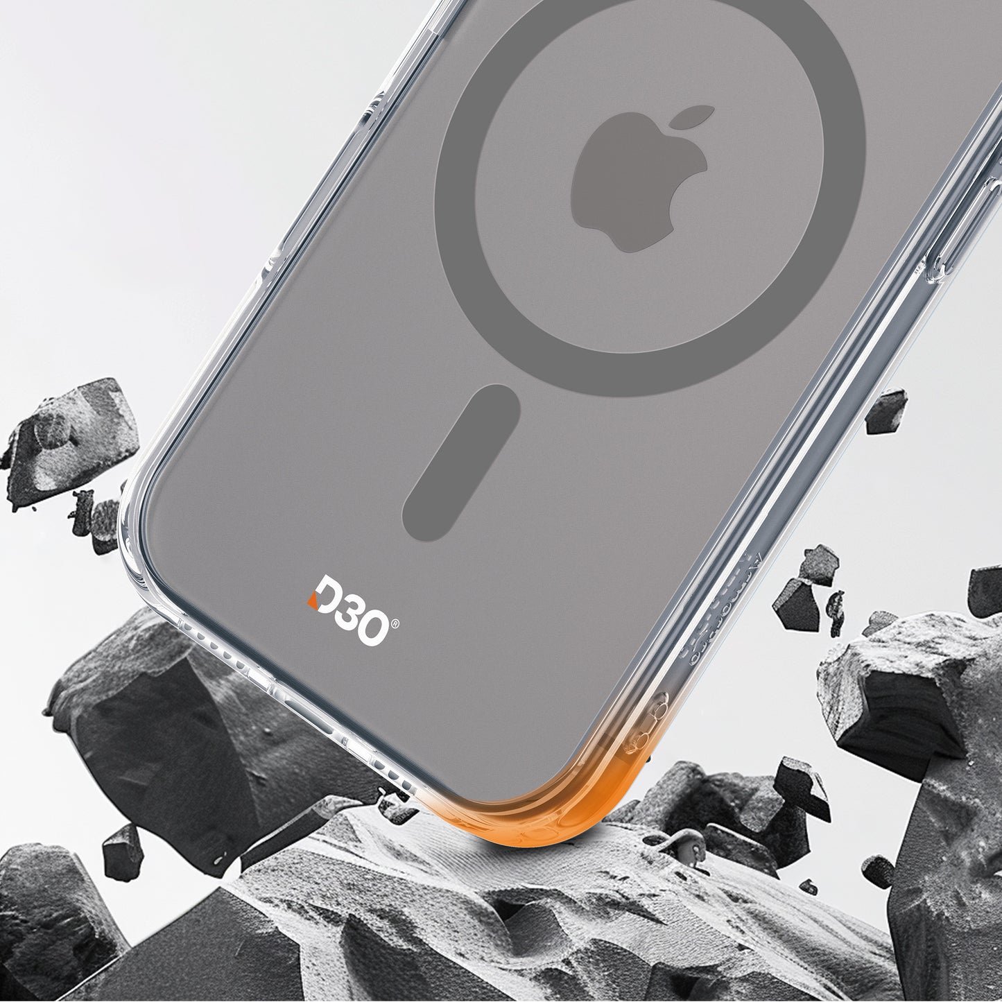 ArmorPro D3O Protected Clear Case with Titanium Grey MagSafe for iPhone 16 Series