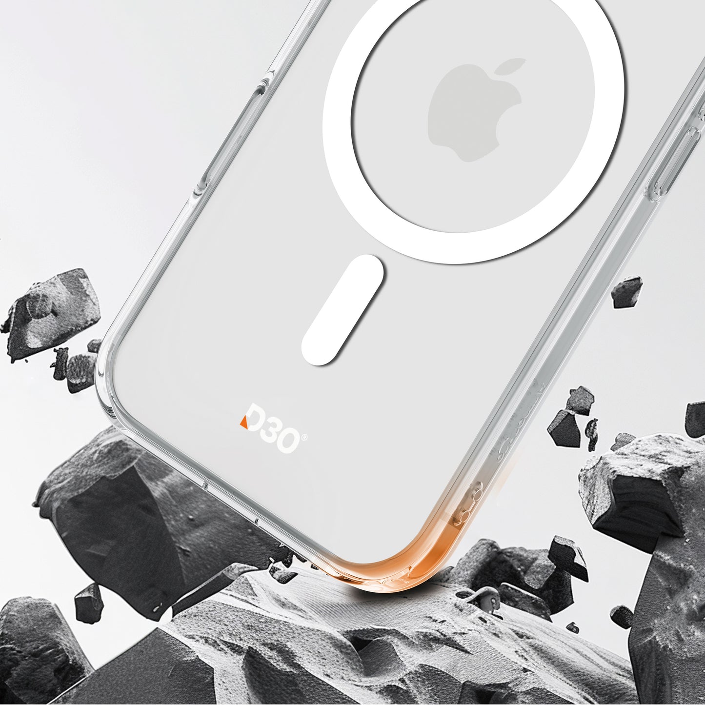 ArmorPro D3O Protected Clear Case with White MagSafe for iPhone 16 Series