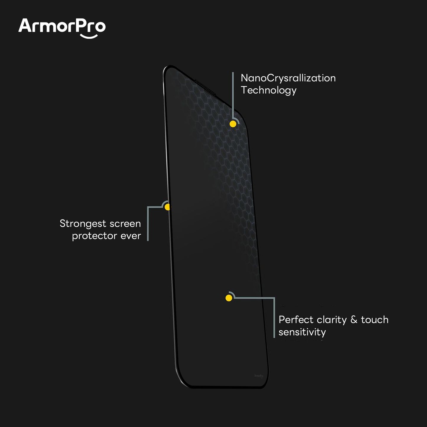 ArmorPro CeramicDefender Screen Protector HD for iPhone 16 Series