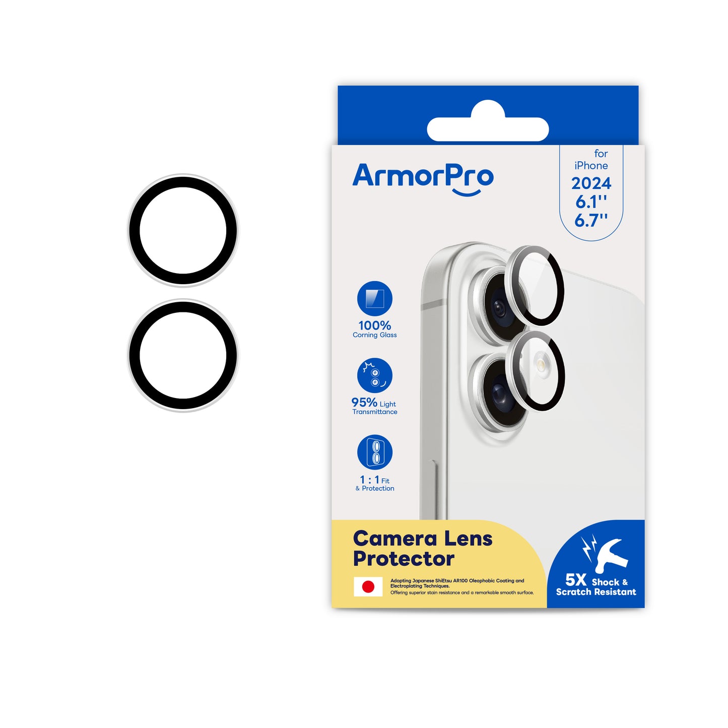 ArmorPro Camera Lens Protector for iPhone 16 & 16 Plus