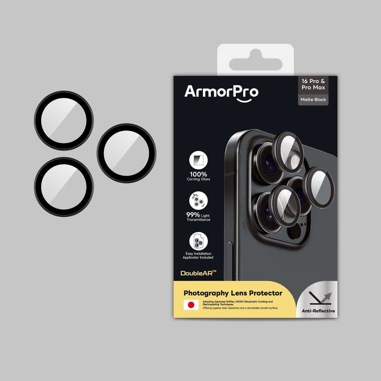 ArmorPro DoubleAR Camera Lens Protector for iPhone 16 Pro & 16 Pro Max