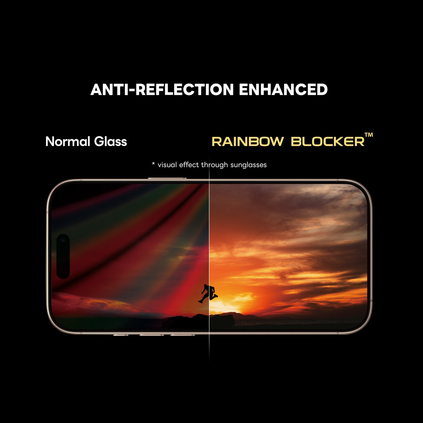 ArmorPro D3O 3-in-1 Combo (HD Anti-Reflective Screen Protector & DoubleAR Camera Lens & D3O Clear Case with Gold MagSafe) for iPhone 16 Pro & 16 Pro Max