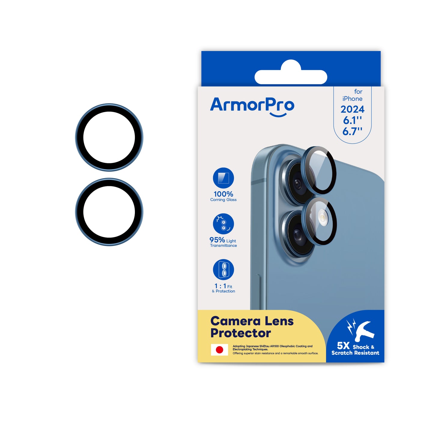 ArmorPro Camera Lens Protector for iPhone 16 & 16 Plus