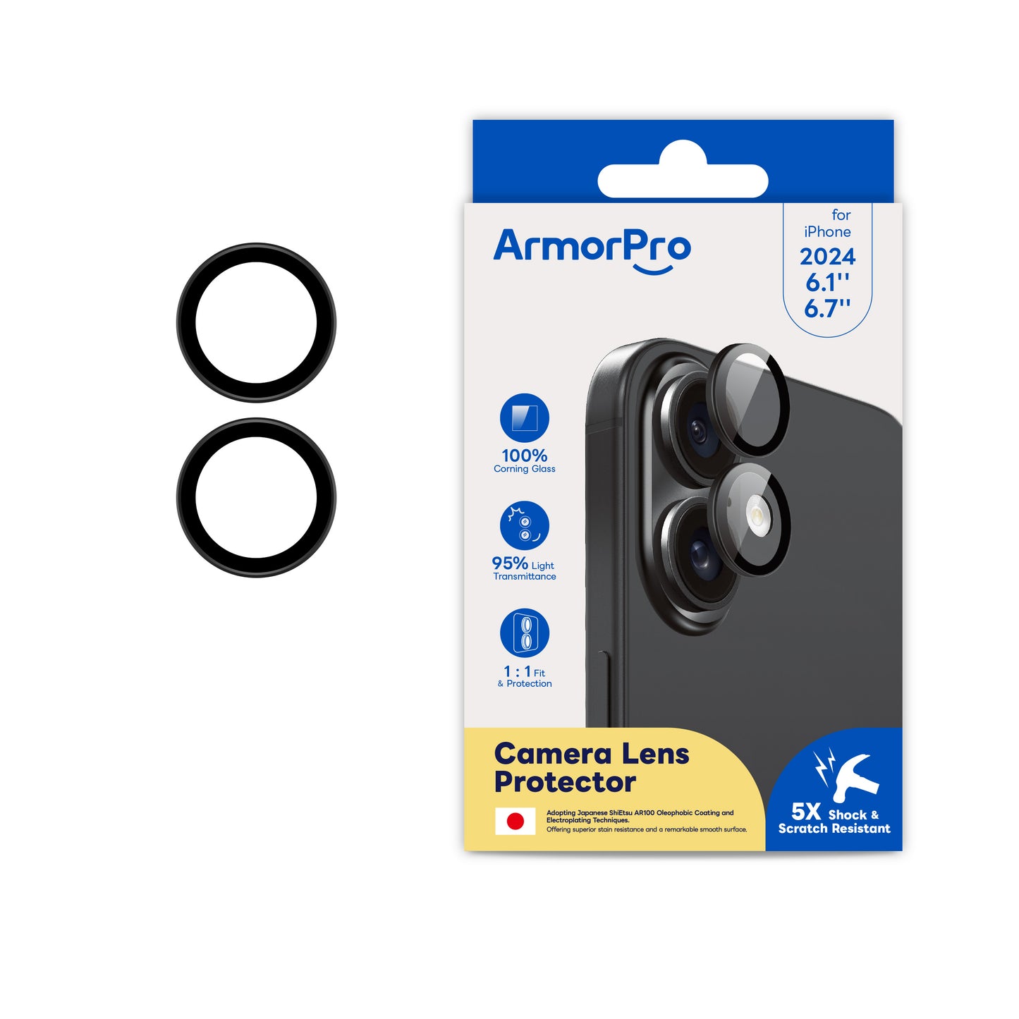 ArmorPro Camera Lens Protector for iPhone 16 & 16 Plus