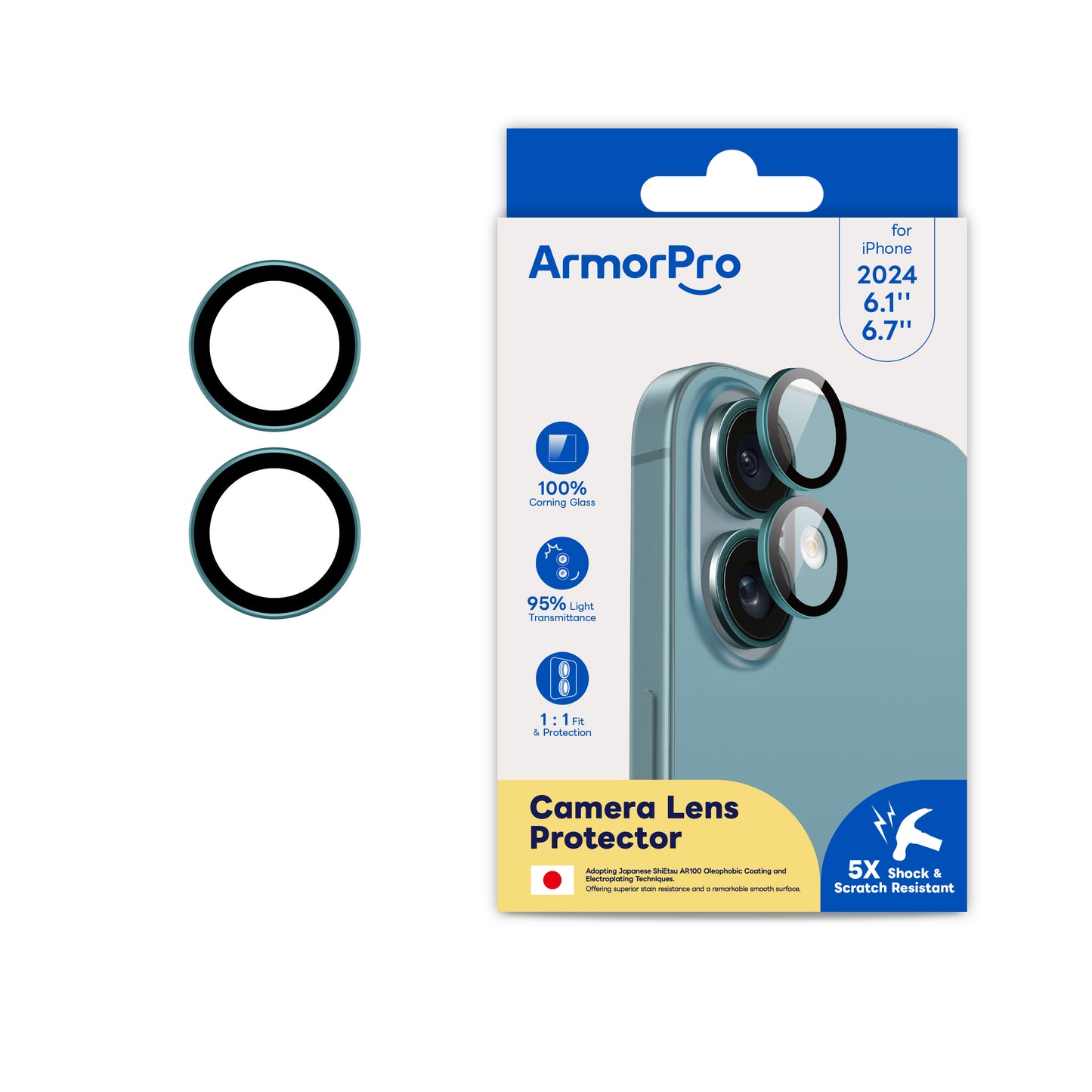 ArmorPro Camera Lens Protector for iPhone 16 & 16 Plus