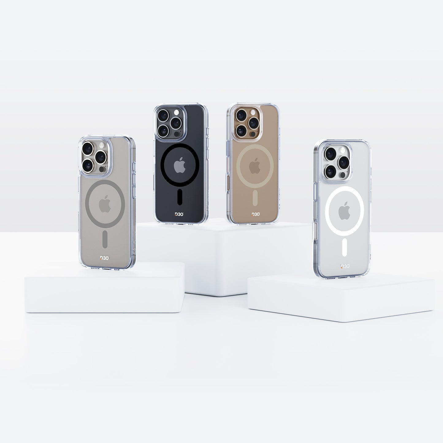 ArmorPro D3O Protected Clear Case with Titanium Grey MagSafe for iPhone 16 Series