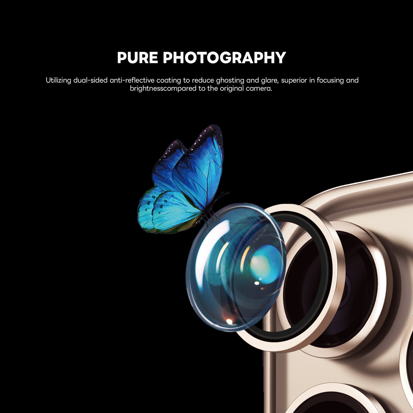 ArmorPro D3O 3-in-1 Combo (Privacy Anti-Reflective Screen Protector & DoubleAR Camera Lens & D3O Clear Case with Gold MagSafe) for iPhone 16 Pro & iPhone 16 Pro Max