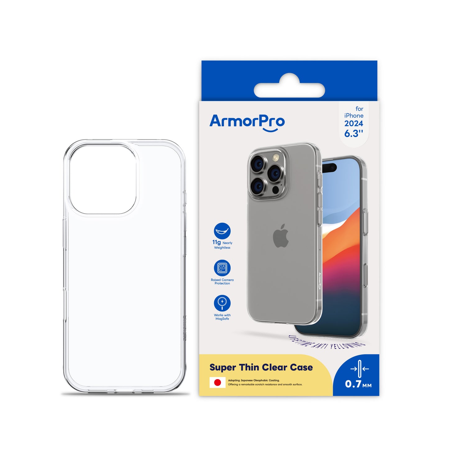 ArmorPro Super Slim Hard Clear Case for iPhone 16 Pro & 16 Pro Max