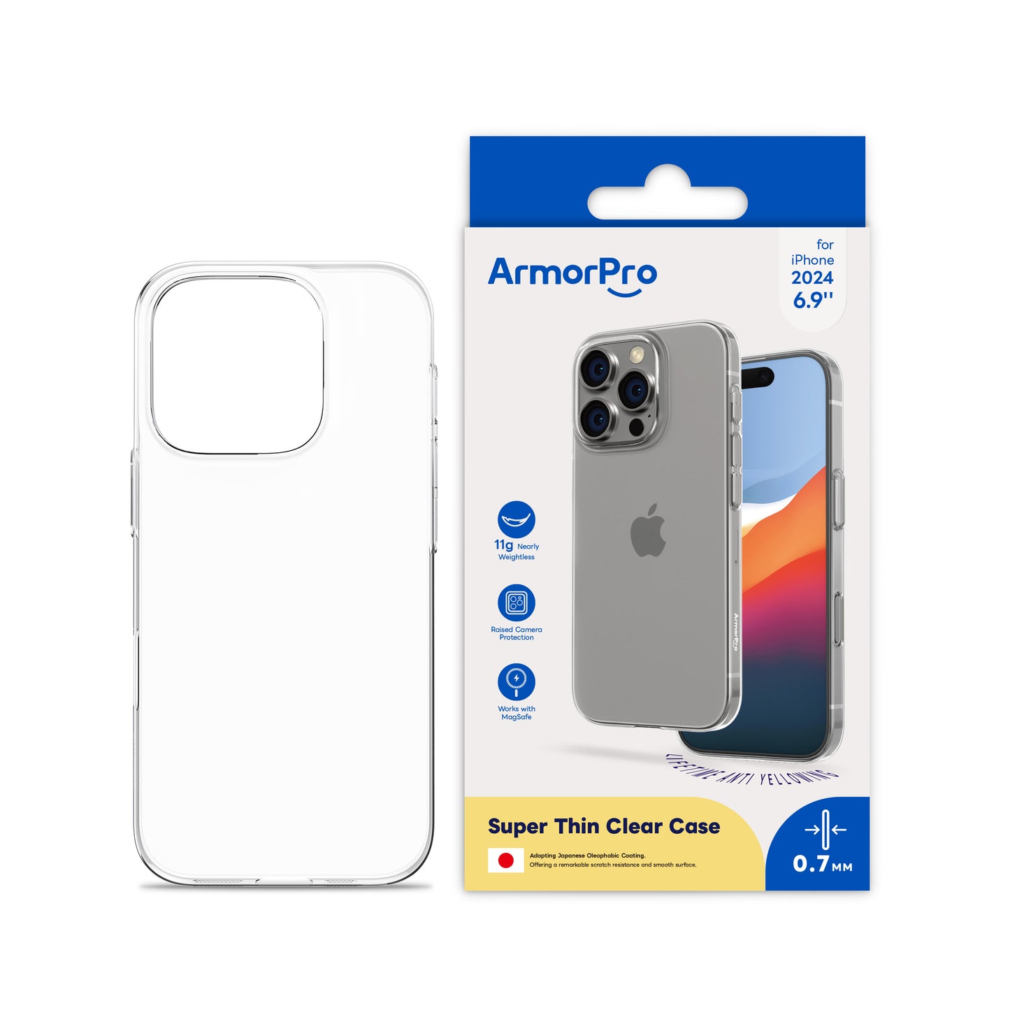 ArmorPro Super Slim Hard Clear Case for iPhone 16 Pro & 16 Pro Max