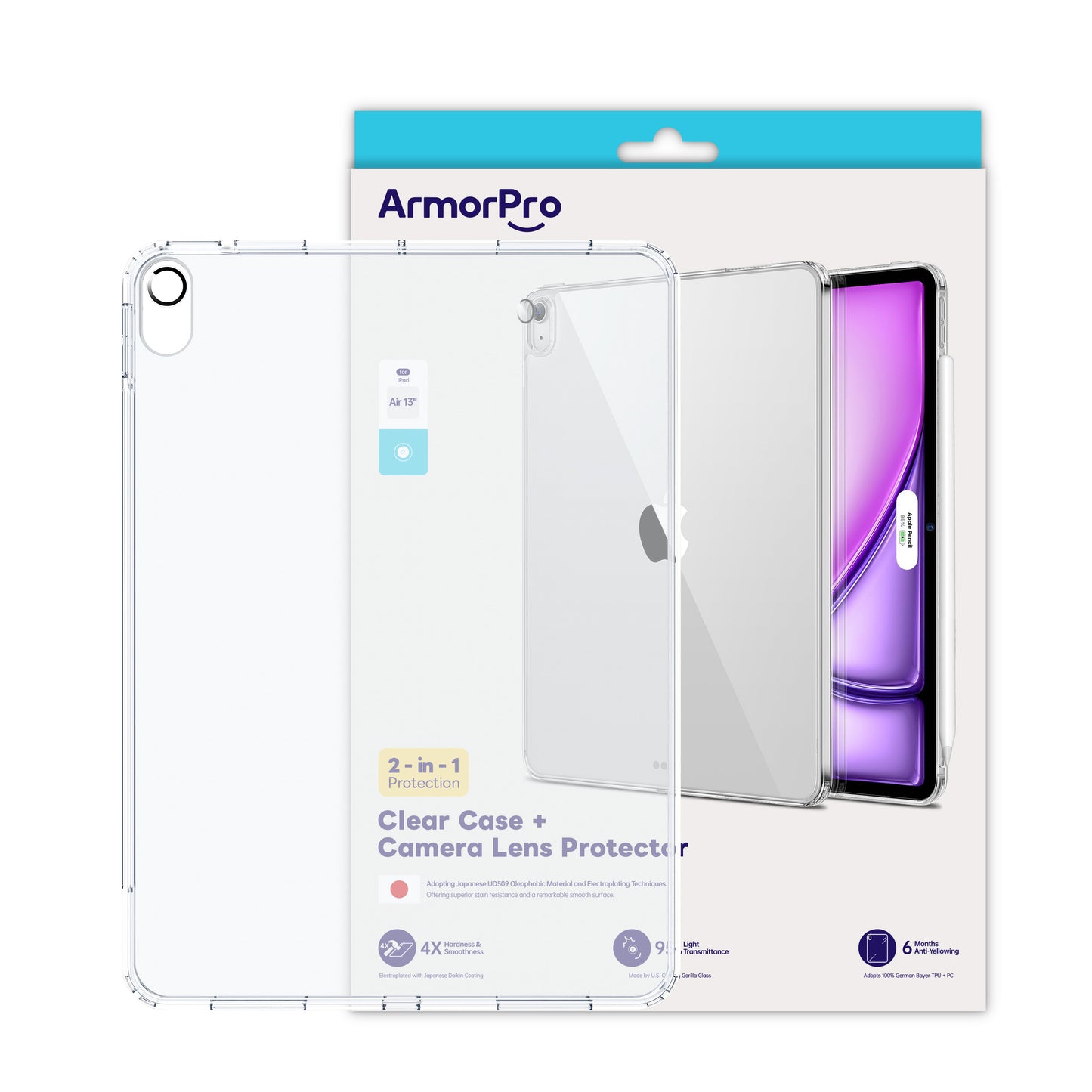 ArmorPro 2-in-1 Combo (Clear Case & Lens Protector) for iPad