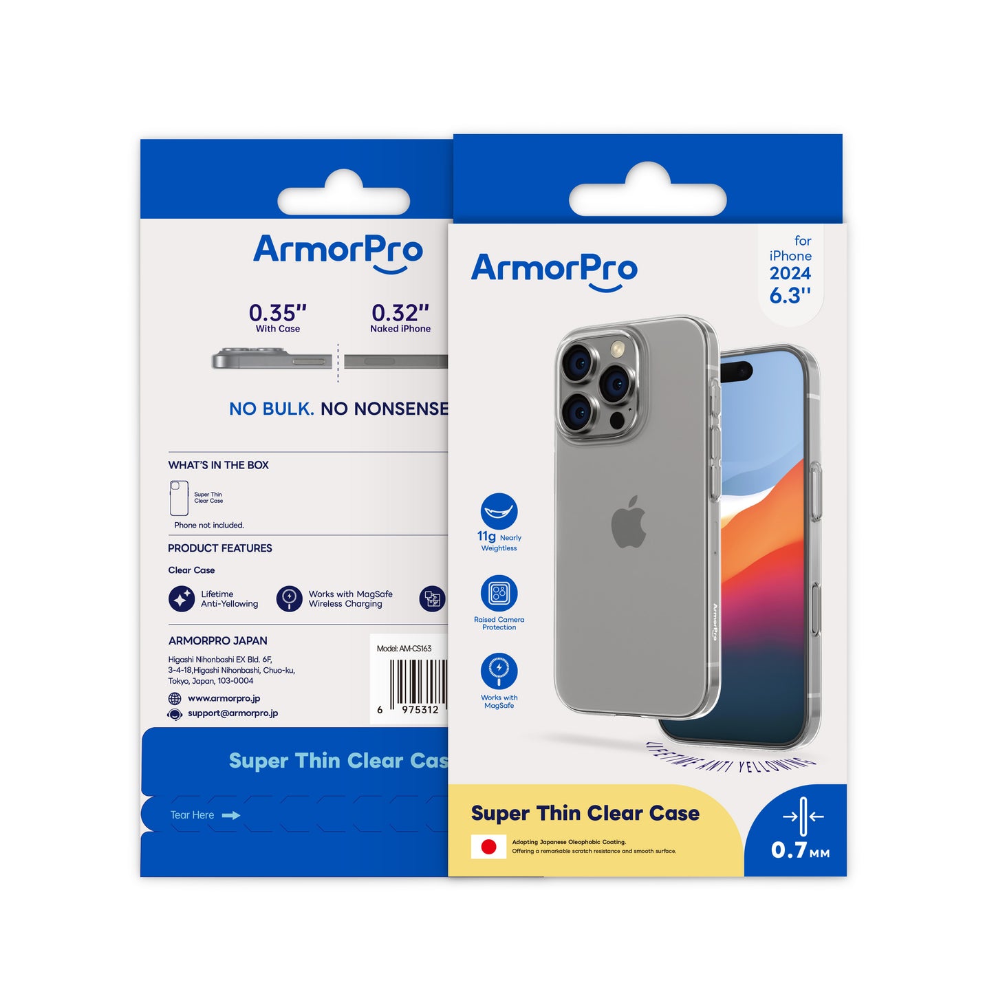 ArmorPro Super Slim Hard Clear Case for iPhone 16 Pro & 16 Pro Max