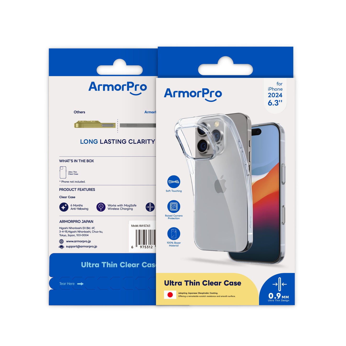 ArmorPro Super Slim Soft TPU Clear Case for iPhone 16 Pro & 16 Pro Max