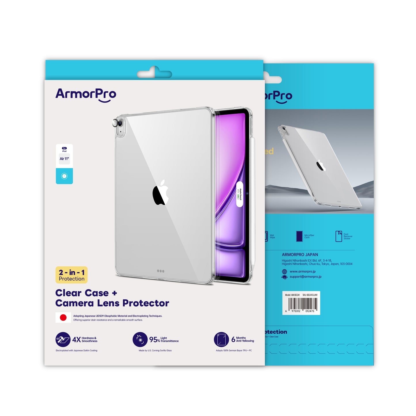 ArmorPro 2-in-1 Combo (Clear Case & Lens Protector) for iPad