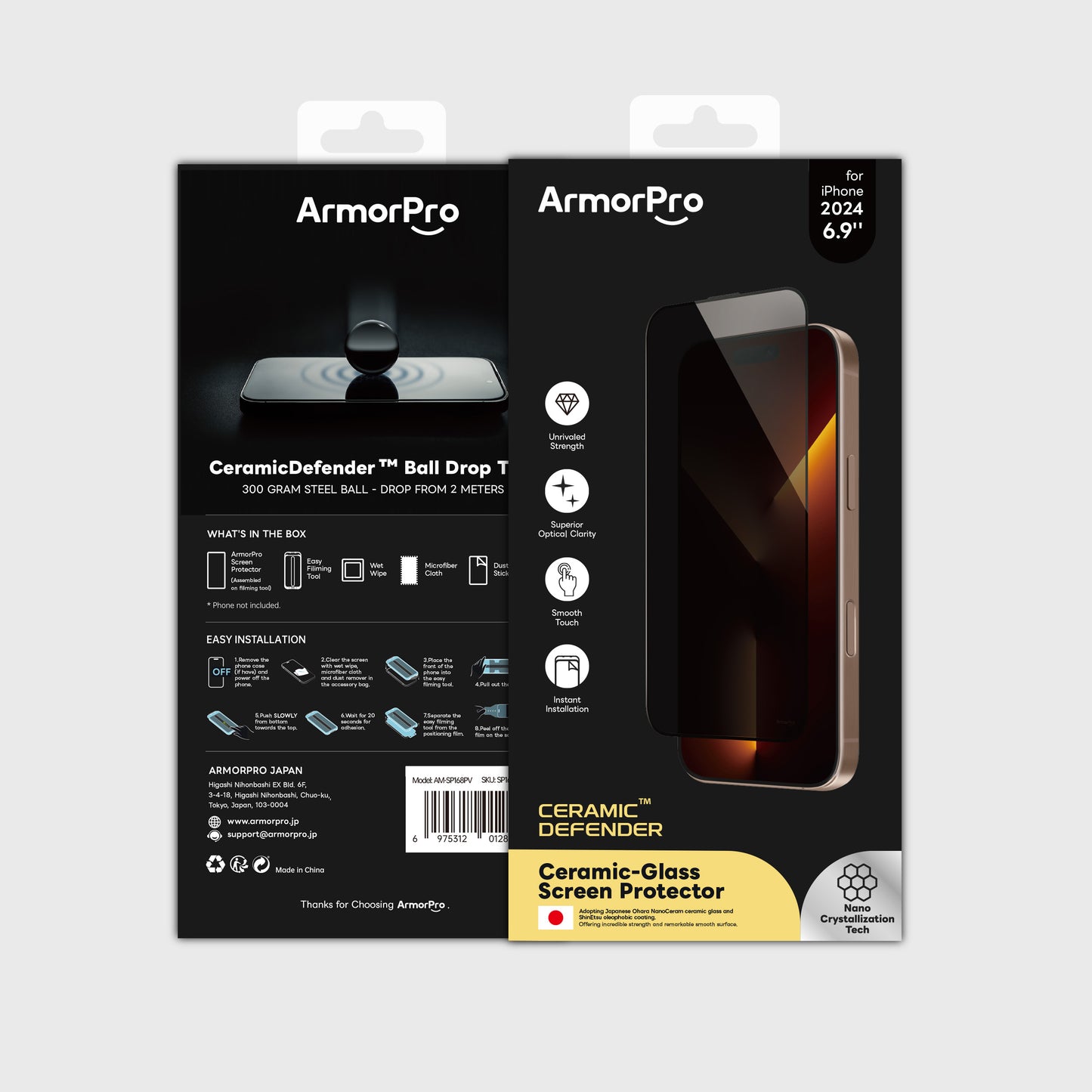 ArmorPro CeramicDefender Screen Protector Privacy for iPhone 16 Series
