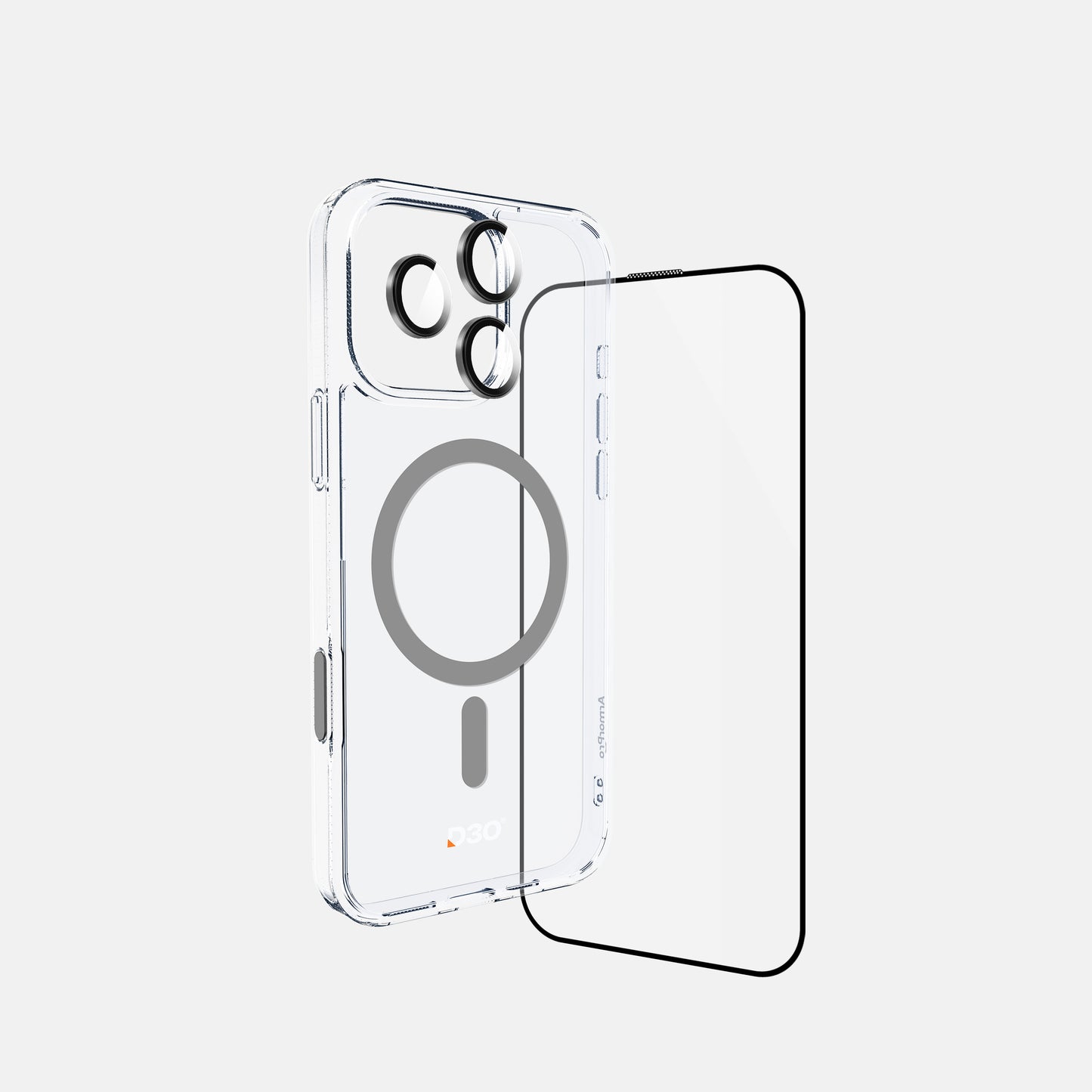 ArmorPro D3O 3-in-1 Combo (HD Anti-Reflective Screen Protector & DoubleAR Camera Lens & D3O Clear Case with Titanium MagSafe) for iPhone 16 Pro & iPhone 16 Pro Max
