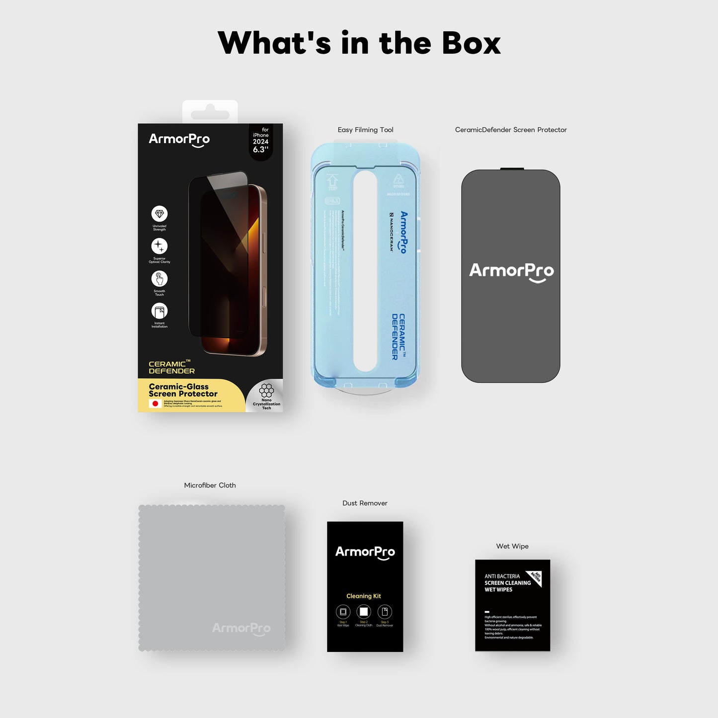 ArmorPro CeramicDefender Screen Protector Privacy for iPhone 16 Series