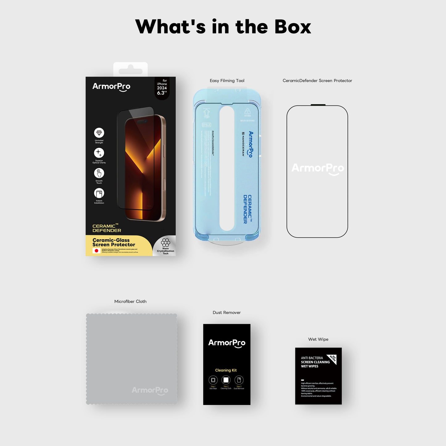 ArmorPro CeramicDefender Screen Protector HD for iPhone 16 Series