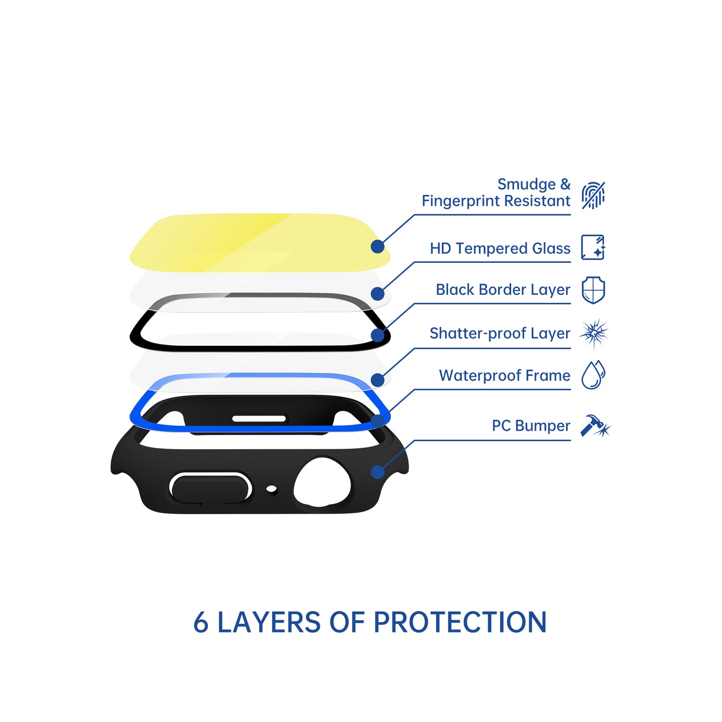 ArmorPro Waterproof Case Black for iWatch