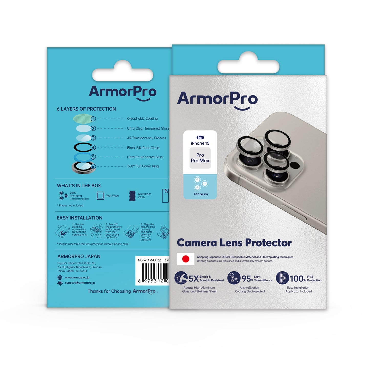ArmorPro Camera Lens Protector Matte for iPhone 15 Series