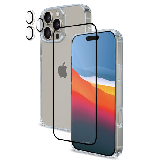 ArmorPro 3-in-1 Combo (HD Screen Protector & Camera Lens & Clear Case)for iPhone 16 Series