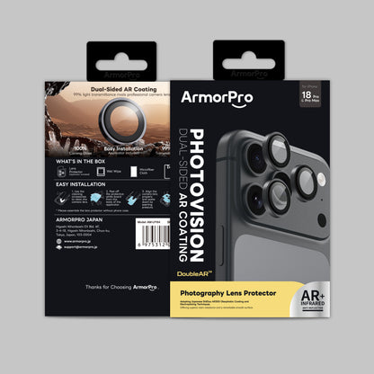 ArmorPro DoubleAR Camera Lens Protector Black for iP18 Pro & Pro Max