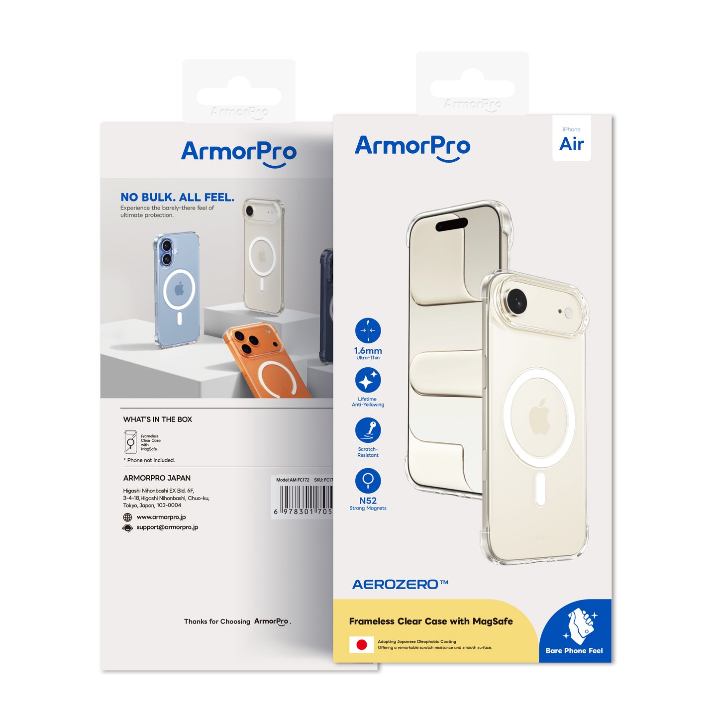 ArmorPro Frameless PC Clear Case with MagSafe White for iPhone 17 Series