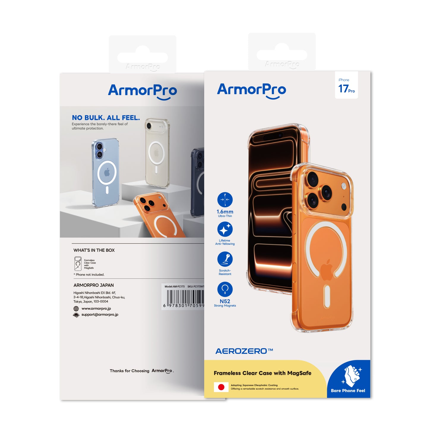 ArmorPro Frameless PC Clear Case with MagSafe White for iPhone 17 Series