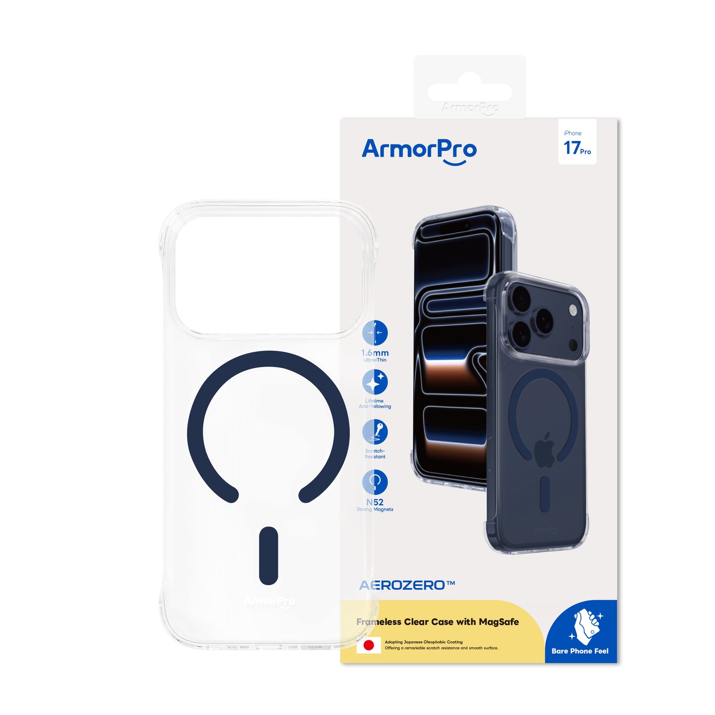 ArmorPro Frameless PC Clear Case with MagSafe for iPhone 17 Pro & Pro Max