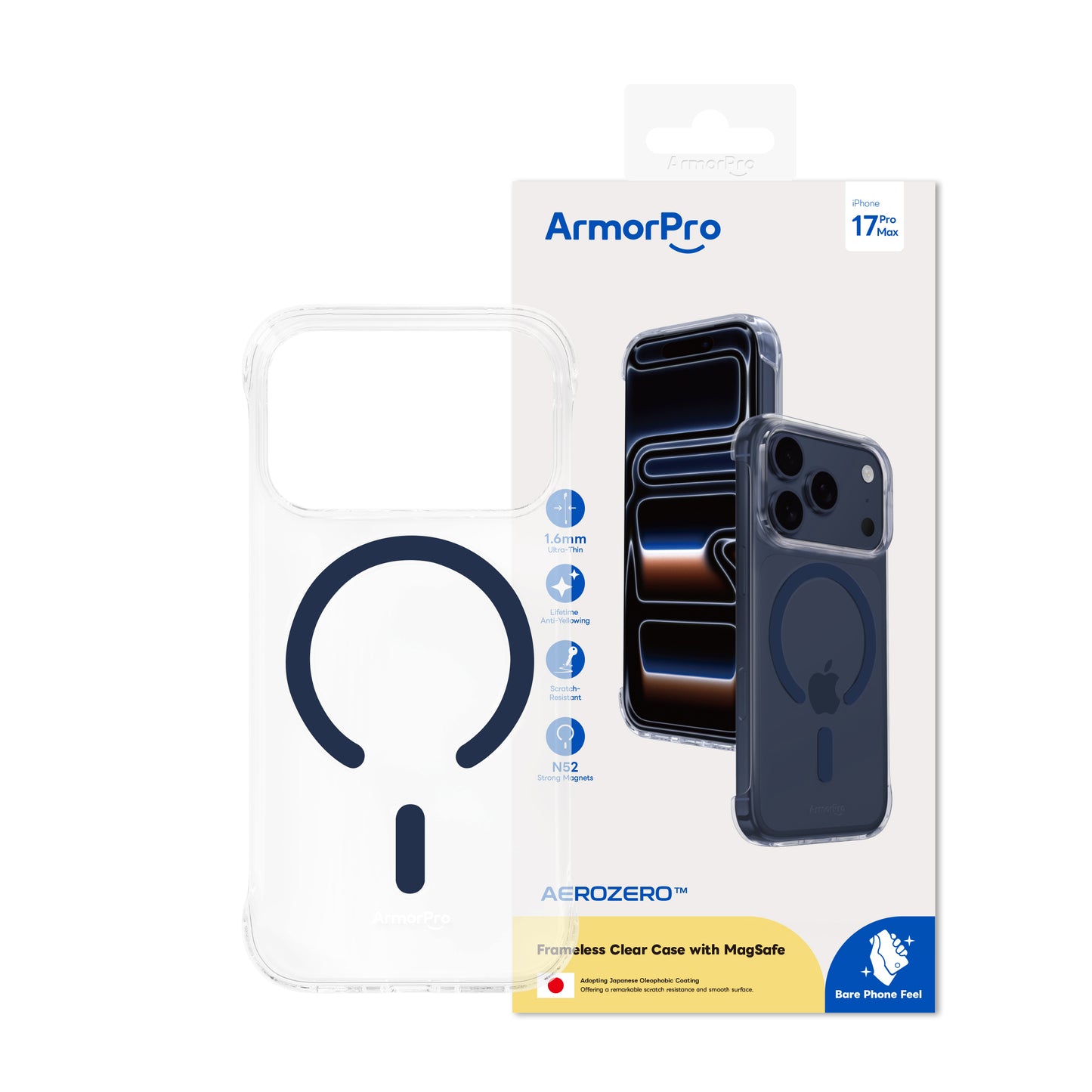 ArmorPro Frameless PC Clear Case with MagSafe for iPhone 17 Pro & Pro Max