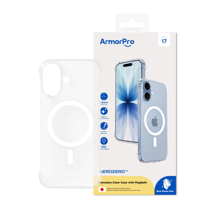 ArmorPro Frameless PC Clear Case with MagSafe White for iPhone 17 Series