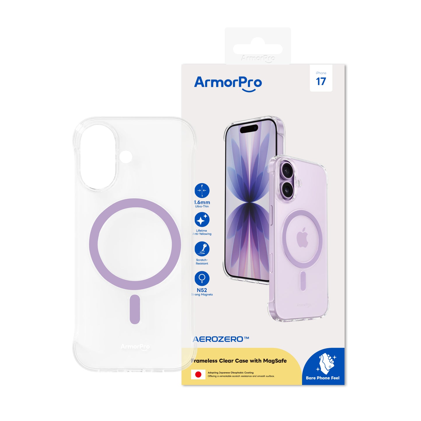 ArmorPro Frameless PC Clear Case with MagSafe for iPhone 17
