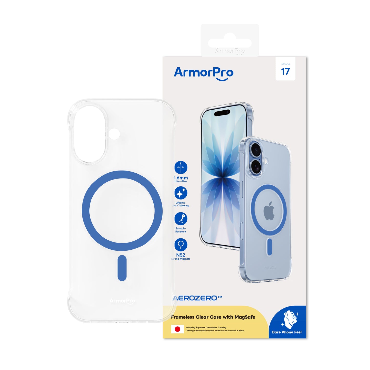 ArmorPro Frameless PC Clear Case with MagSafe for iPhone 17