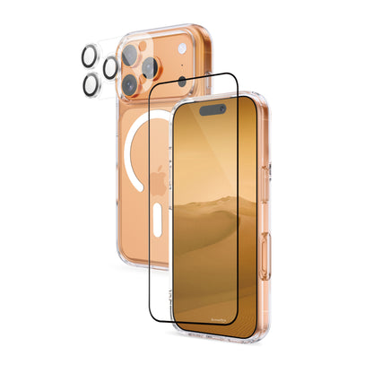 ArmorPro SODA 3-in-1 Combo (HD Screen Protector & Camera Lens &Clear Case with MagSafe) for iPhone 17 Series