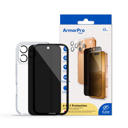 ArmorPro SODA 3-in-1 Combo (Privacy Screen Protector & Camera Lens &Clear Case) for iPhone 17 Series