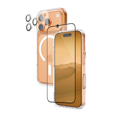 ArmorPro SODA 3-in-1 Combo (HD Screen Protector & Camera Lens &Clear Case with MagSafe) for iPhone 17 Series