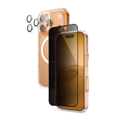 ArmorPro SODA 3-in-1 Combo (Privacy Screen Protector & Camera Lens &Clear Case with MagSafe) for iPhone 17 Series