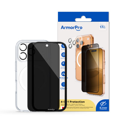 ArmorPro SODA 3-in-1 Combo (Privacy Screen Protector & Camera Lens &Clear Case with MagSafe) for iPhone 17 Series